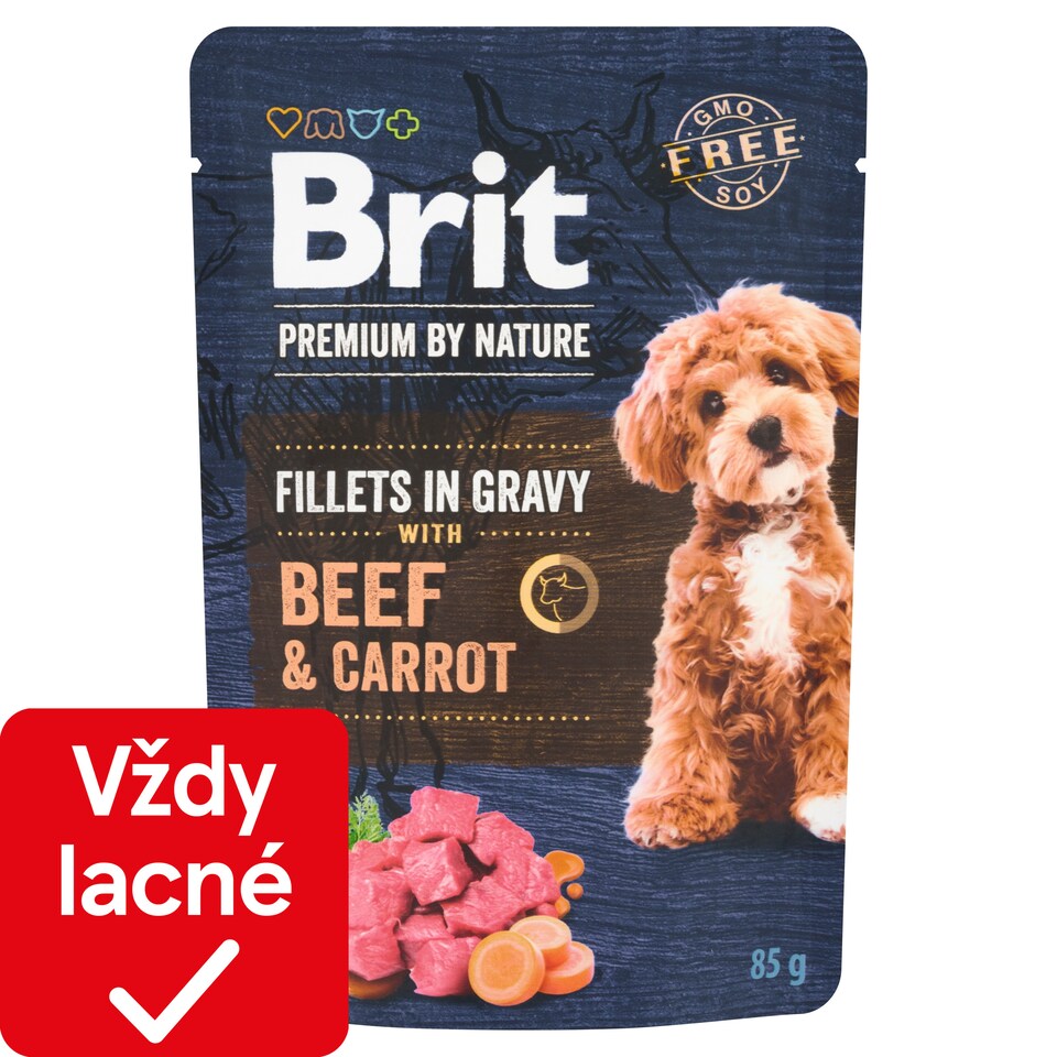 image 1 of Brit Premium by Nature Beef & Carrot Fillets in Gravy 85 g