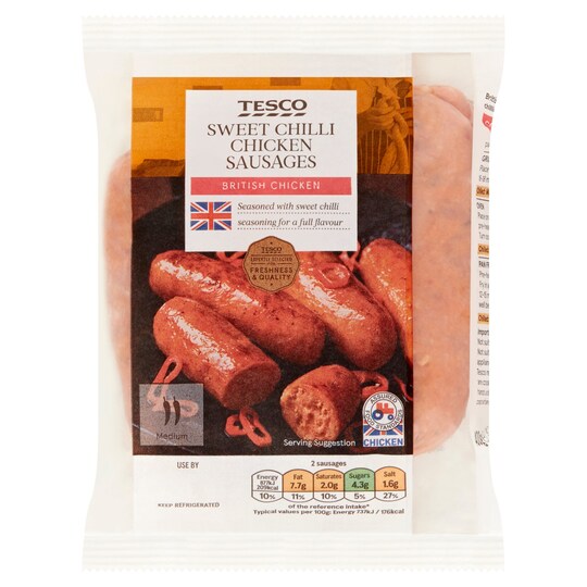 Tesco Sweet Chilli Chicken Sausages 400G Tesco Groceries