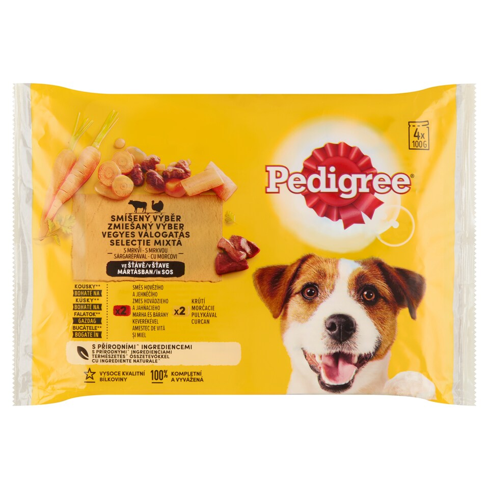 image 1 of Pedigree Zmiešaný výber s mrkvou v šťave 4 x 100 g (400 g)