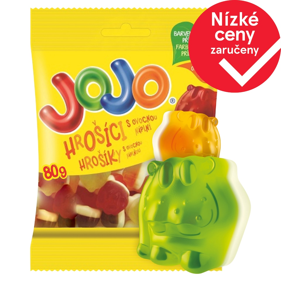 JOJO Hrošíci želé bonbóny s ovocnými příchutěmi s náplní 80g