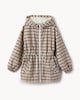 image 1 of F&F Girls Checked Hooded Raincoat in Brown