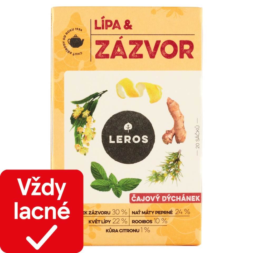 obrázok 1 z Leros Čajová chvíľka lipa & zázvor 20 x 2 g (40 g)