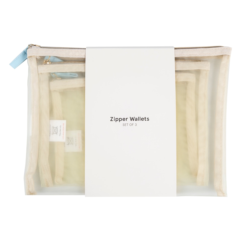 Gingham Bow 3pk Zipper Wallets