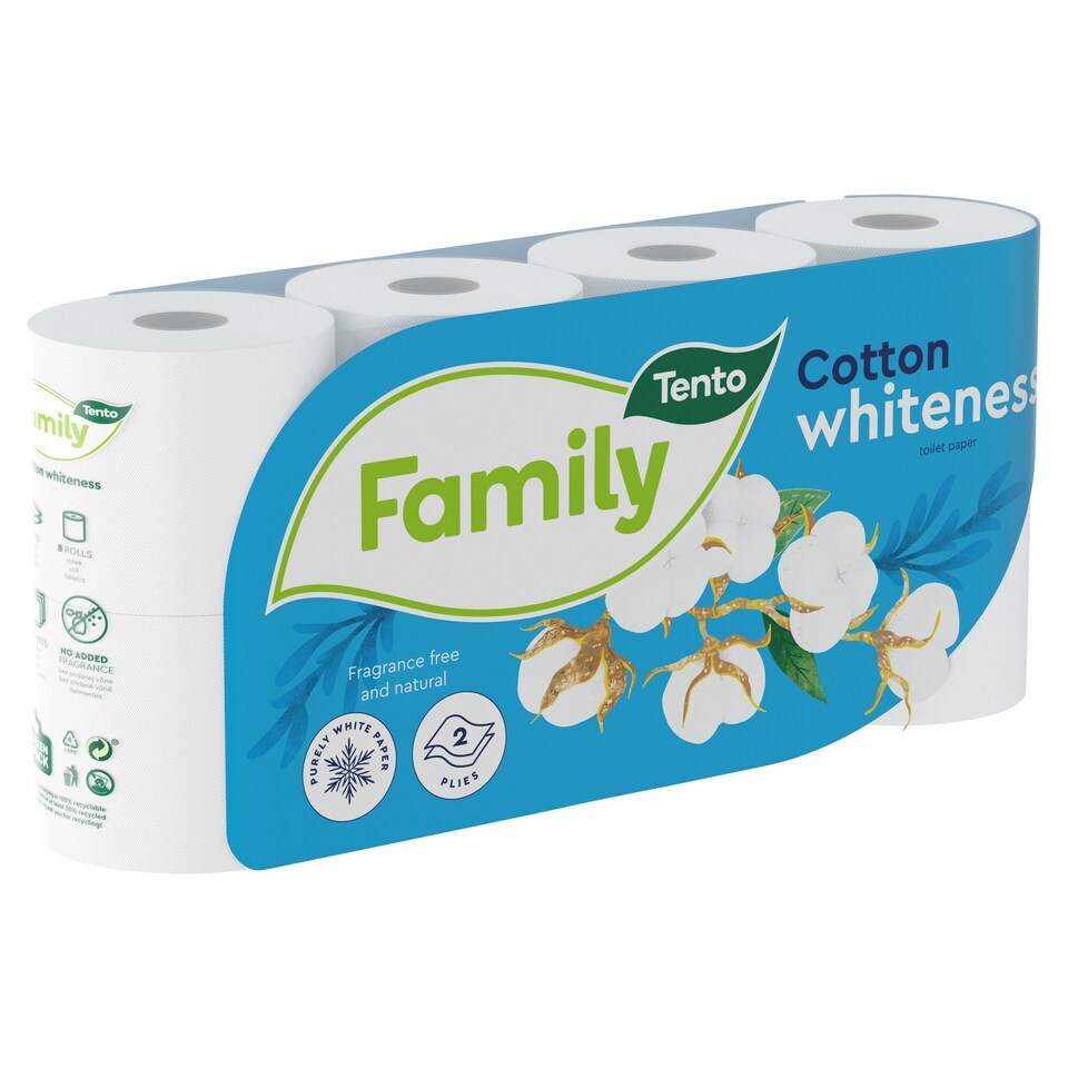 obrázok 1 z Tento Family Cotton Whiteness toaletný papier 2 vrstvy 8 kotúčov