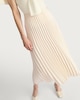 image 1 of F&F Satin Look Pleated Midi Skirt in Cream