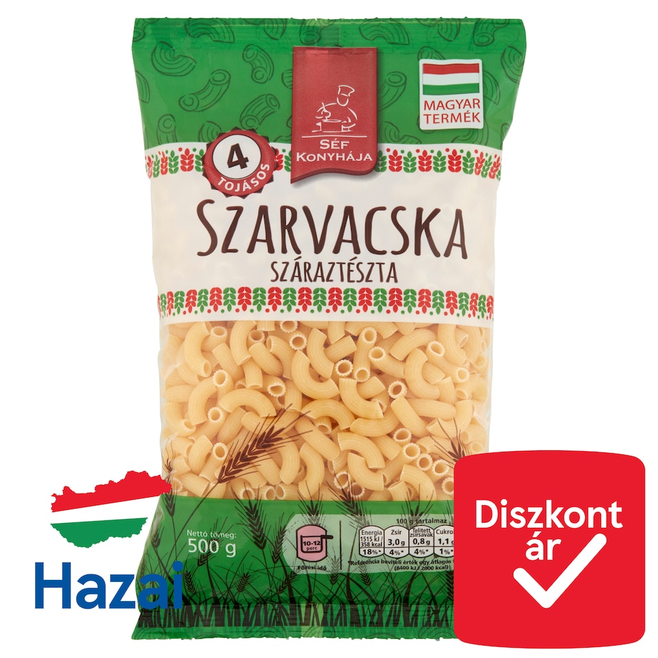 Séf Konyhája Hornlets Dried Pasta with 4 Eggs 500 g