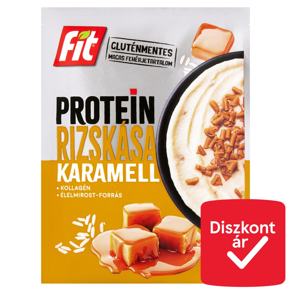 Fit Protein rizskása vajkaramellás ízesítéssel, kollagénnel és szójafehérjével 50 g