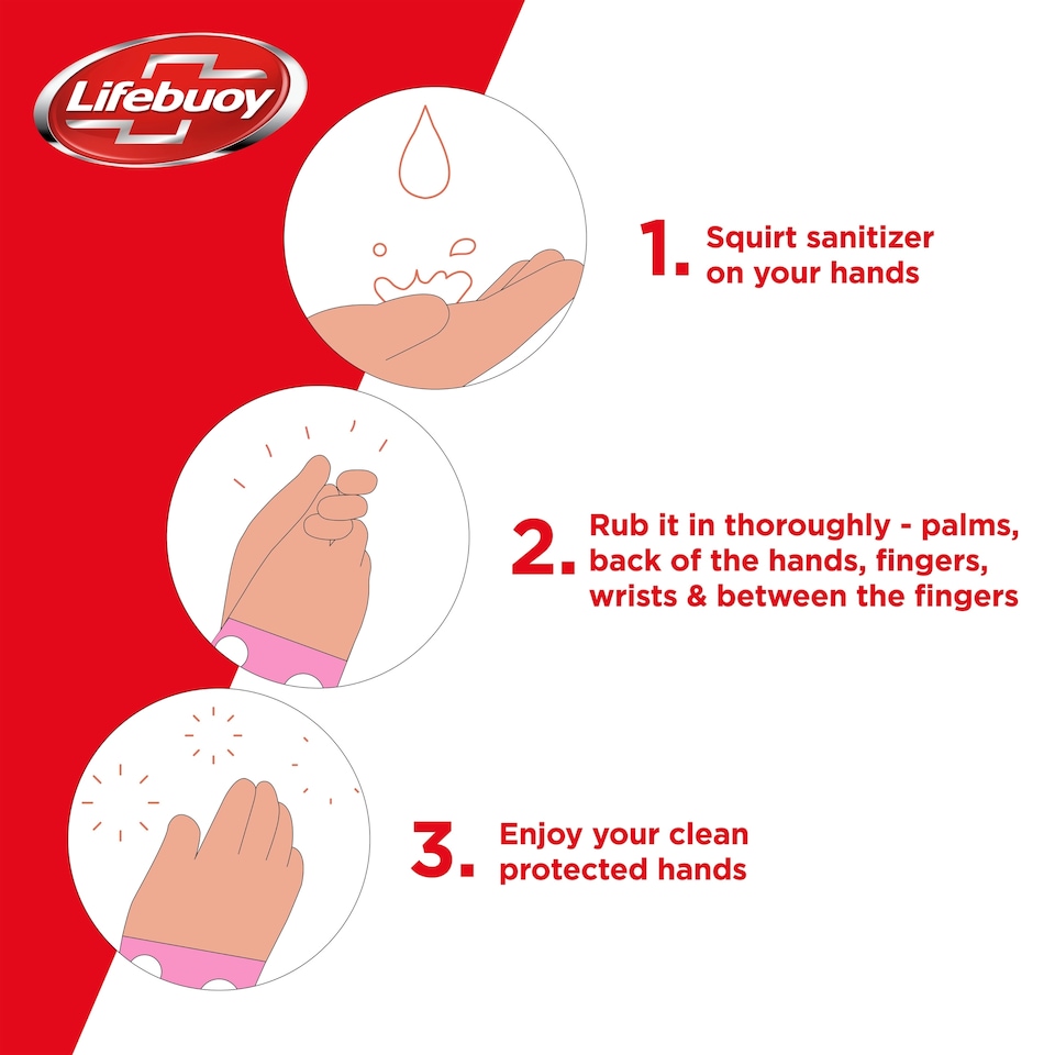 image 1 of Lifebuoy 6h Protection Antibacterial Hand Sanitiser Gel 250ml