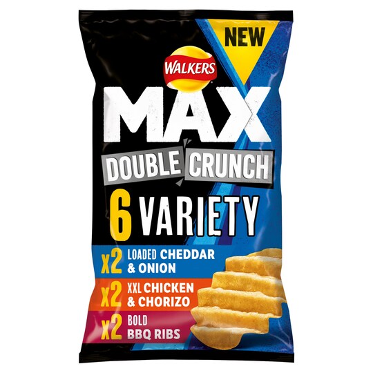 Walkers Max Double Crunch Variety Crisps 6X27g Tesco Groceries