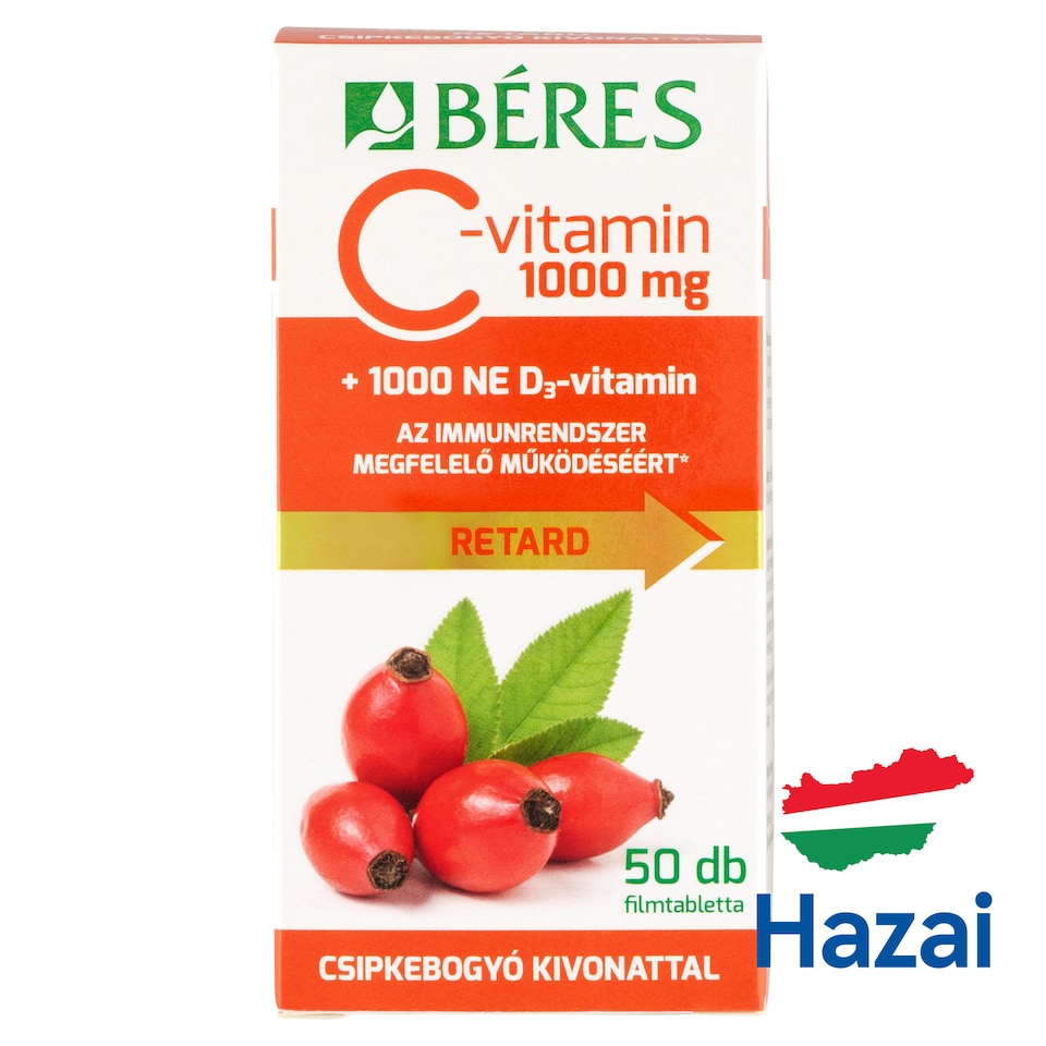 image 1 of Béres Vitamin C 1000 mg + 1000 NE Vitamin D3 with Rosehip Extract 50 x 1,38 g