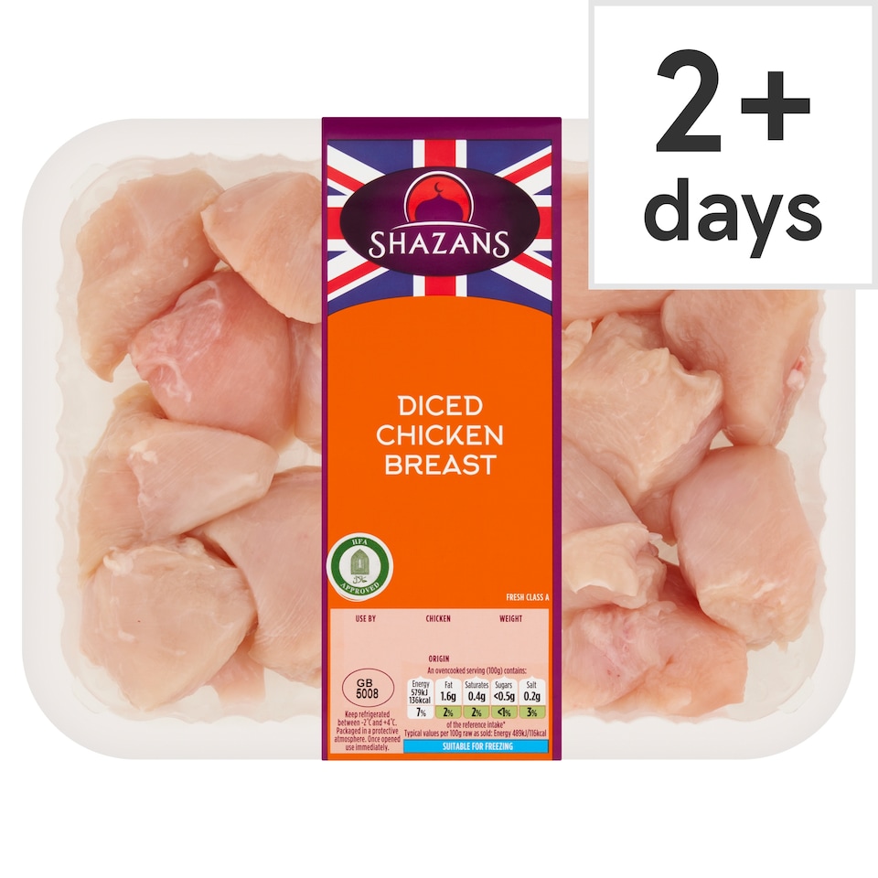 Shazans Diced Chicken Breast 450G