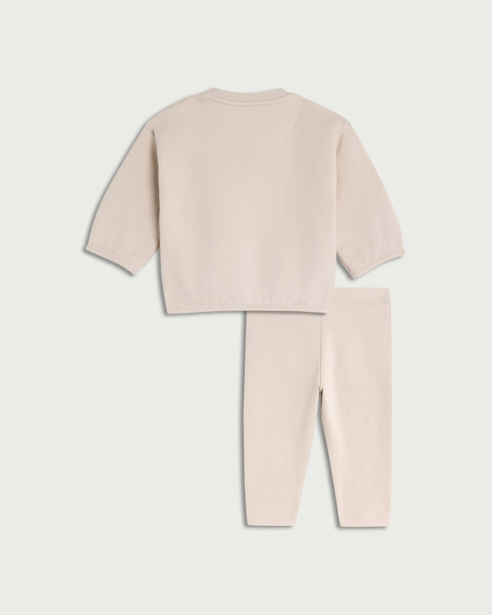 image 1 of F&F Baby 2-Piece Cotton Rich Sweatshirt and Leggings Set in Multi