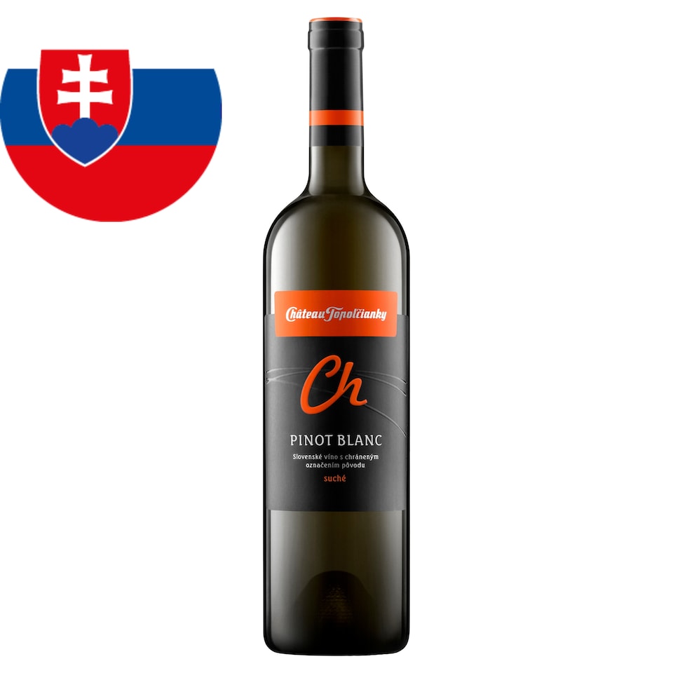 Château Topoľčianky Pinot Blanc slovenské akostné odrodové víno CH.O.P. biele suché 0,75 l