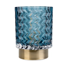 Candlelight Navy Blue Zig-Zag Battery Table Lamp