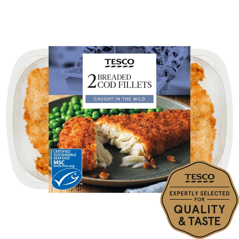Tesco 2 Breaded Cod Fillets 300G