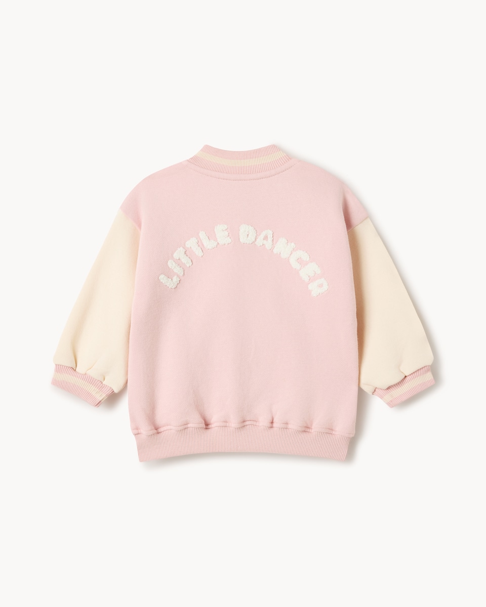 image 1 of F&F Baby Cotton Rich Jacket, Top, Leggings and Headband Set in Pink