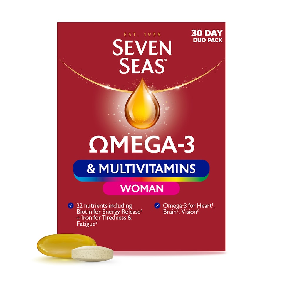image 1 of Seven Seas Omega-3 & Multivitamins Women Food Supplement Duo Pack 60s