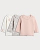 image 1 of F&F Baby 3-Pack Cotton Rich Fairy and Swan Tops in Pink