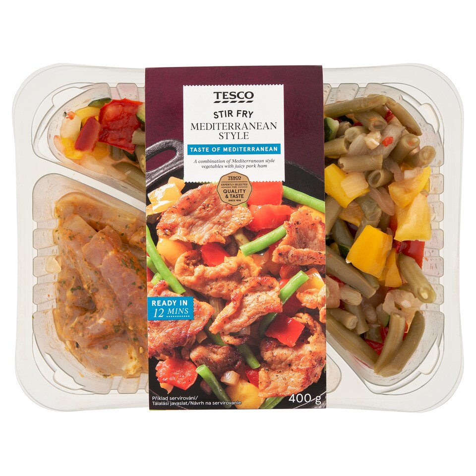 Tesco Stir Fry mediterrán stílusú sertés csíkok zöldségekkel 400 g