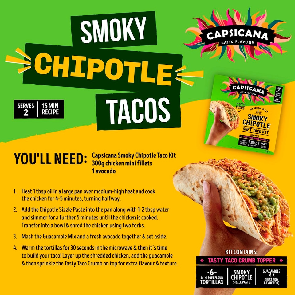 image 1 of Capsicana Mexican Smoky Chipotle Taco Meal Kit 273g