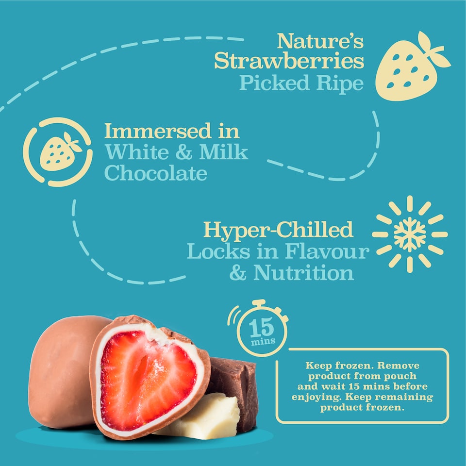 image 1 of trüfrü Strawberry White & Milk Chocolate 200g