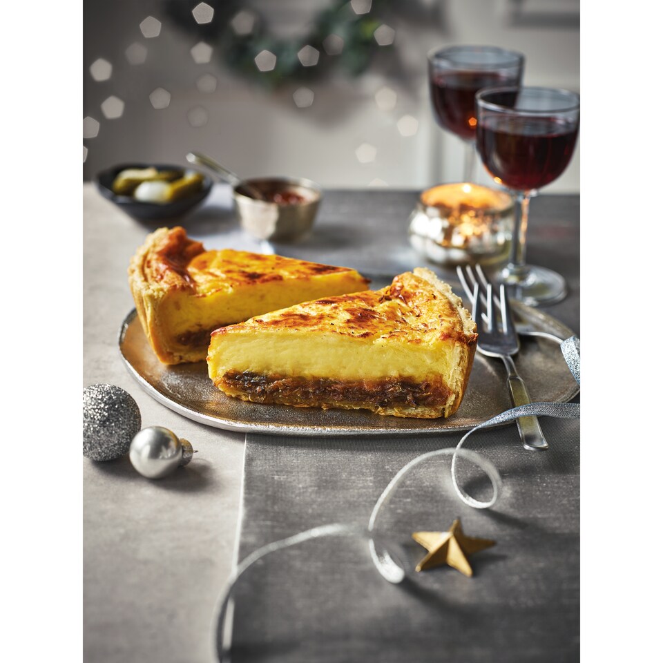 image 1 of 2. Tesco Finest Chef’s Collection Three Cheese Savoury Cheesecake with Caramelised Leek & Onion Chutney 300g (Serves 2)