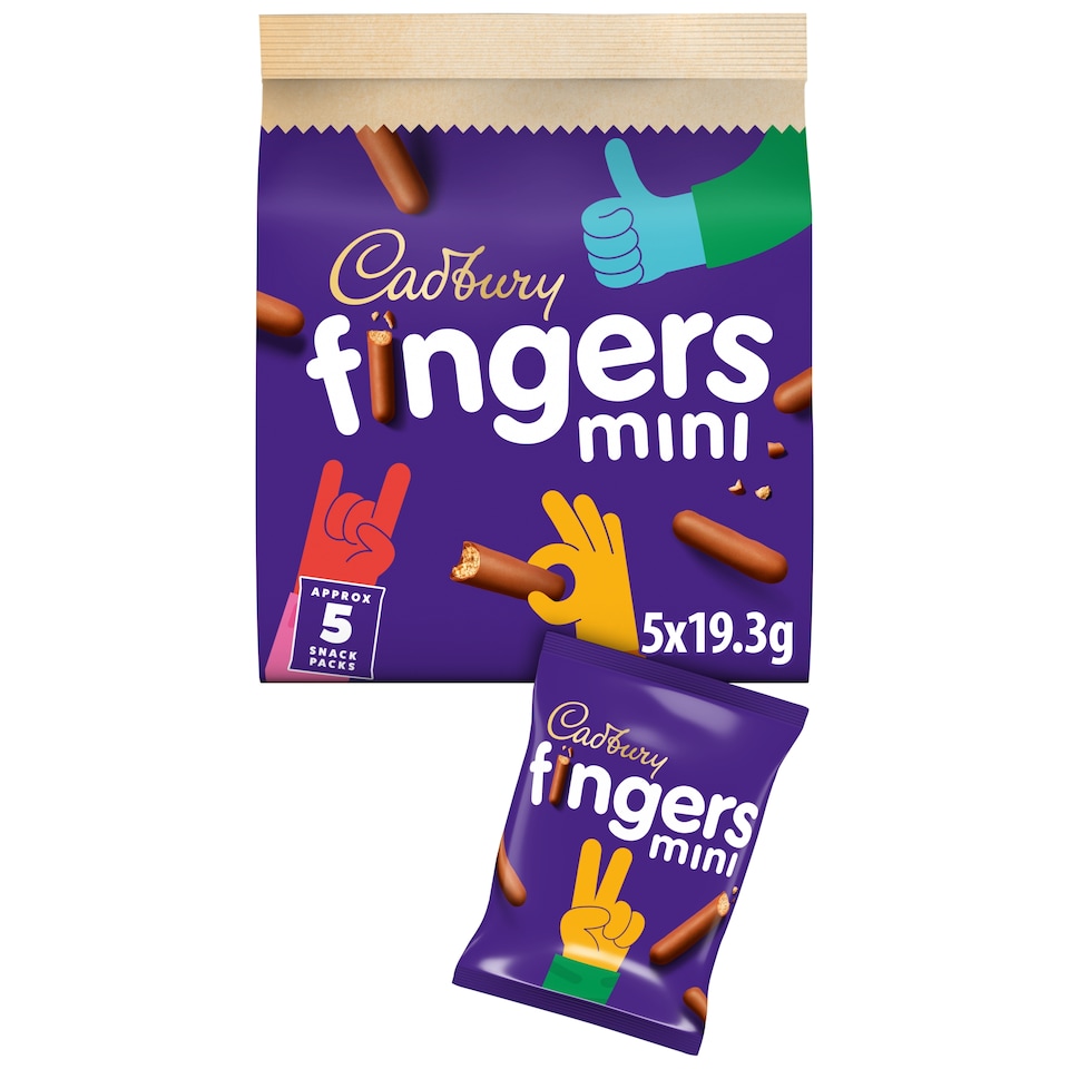 Cadbury Mini Fingers Chocolate Biscuits 5 x 19.3g
