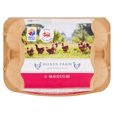 Hoads Farm Free Range Medium Eggs Box Of 6 (L)