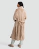 image 3 of F&F Fleece Textured Striped Dressing Gown in Camel