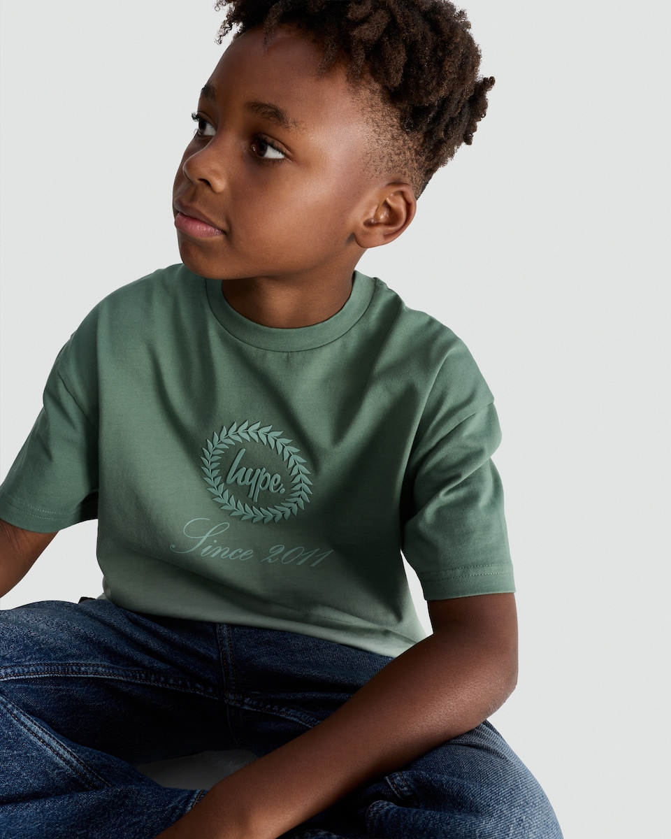 image 1 of Hype Pure Cotton Ombre T-Shirt in Green