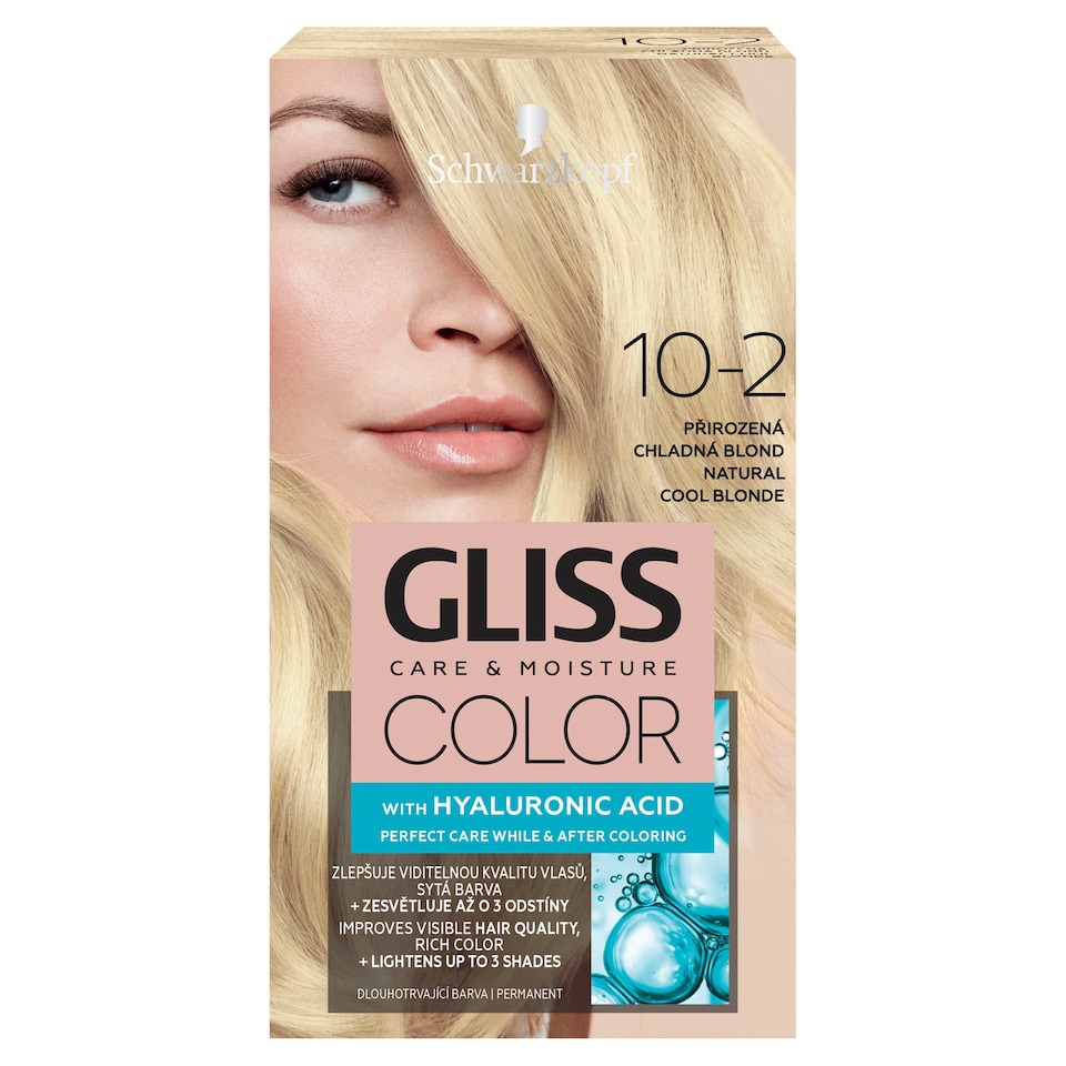 Schwarzkopf Gliss Color tartós hajfesték 10-2 Természetes hűvös szőke 1. kép
