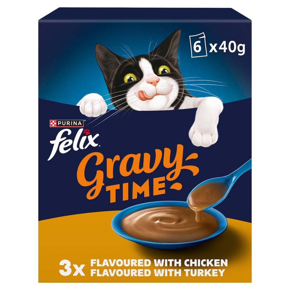 image 1 of FELIX Gravy Time Chicken and Turkey Wet Cat Food 6x40g