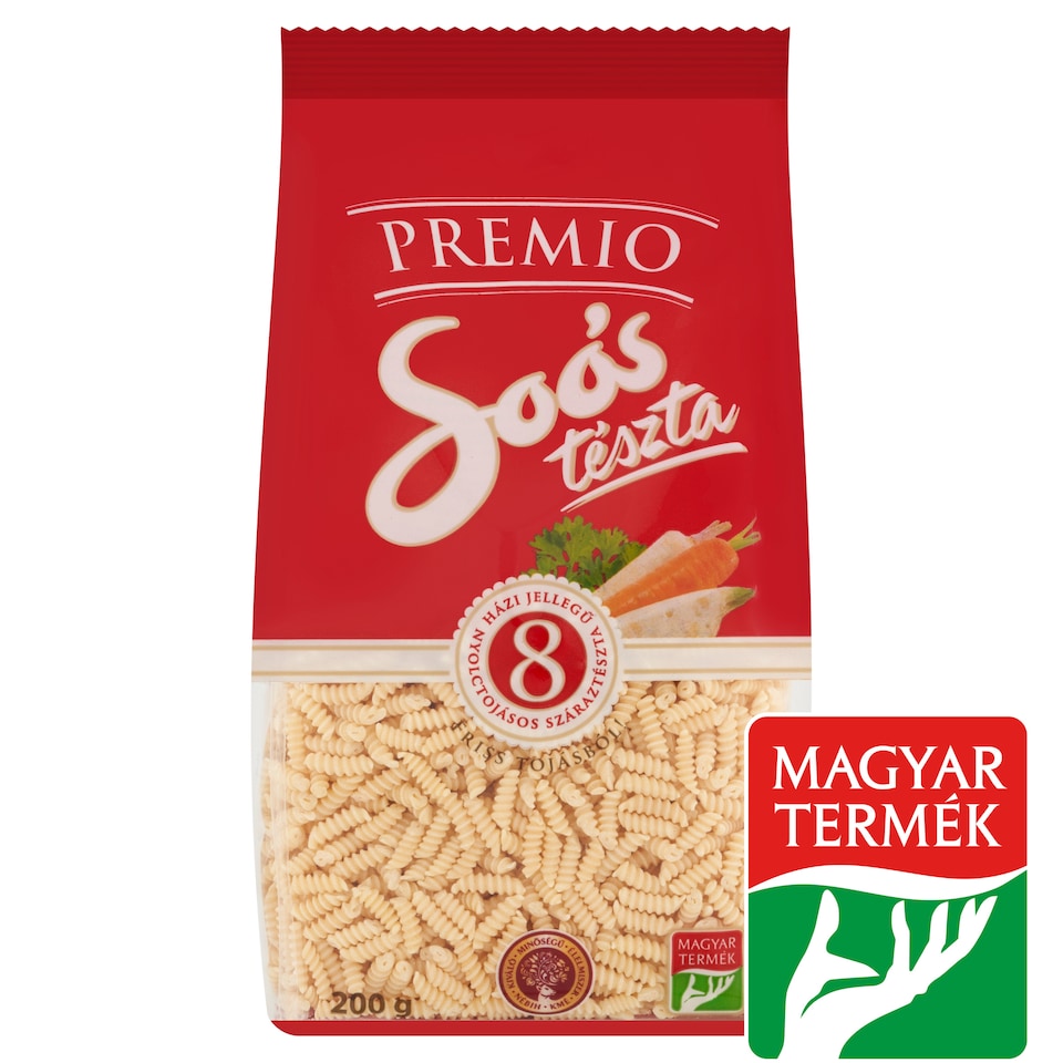 Soós Premio Spiral Home Style Dried Pasta with 8 Eggs 200 g