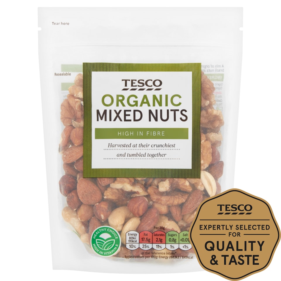 Tesco Organic Mixed Nuts 200G