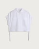 image 4 of F&F Pure Cotton Poplin Tie Side Short Sleeved Shirt in White
