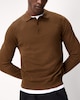 image 1 of F&F Pure Cotton Knitted Polo Jumper in Brown