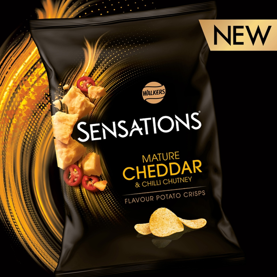 image 1 of Sensations Mature Cheddar & Chilli Chutney Flavour Potato Crisps 40g