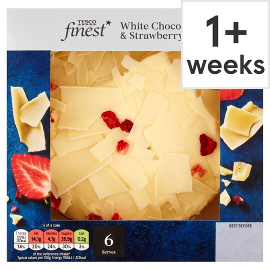 Tesco Finest White Chocolate &amp; Strawberry Cake Tesco
