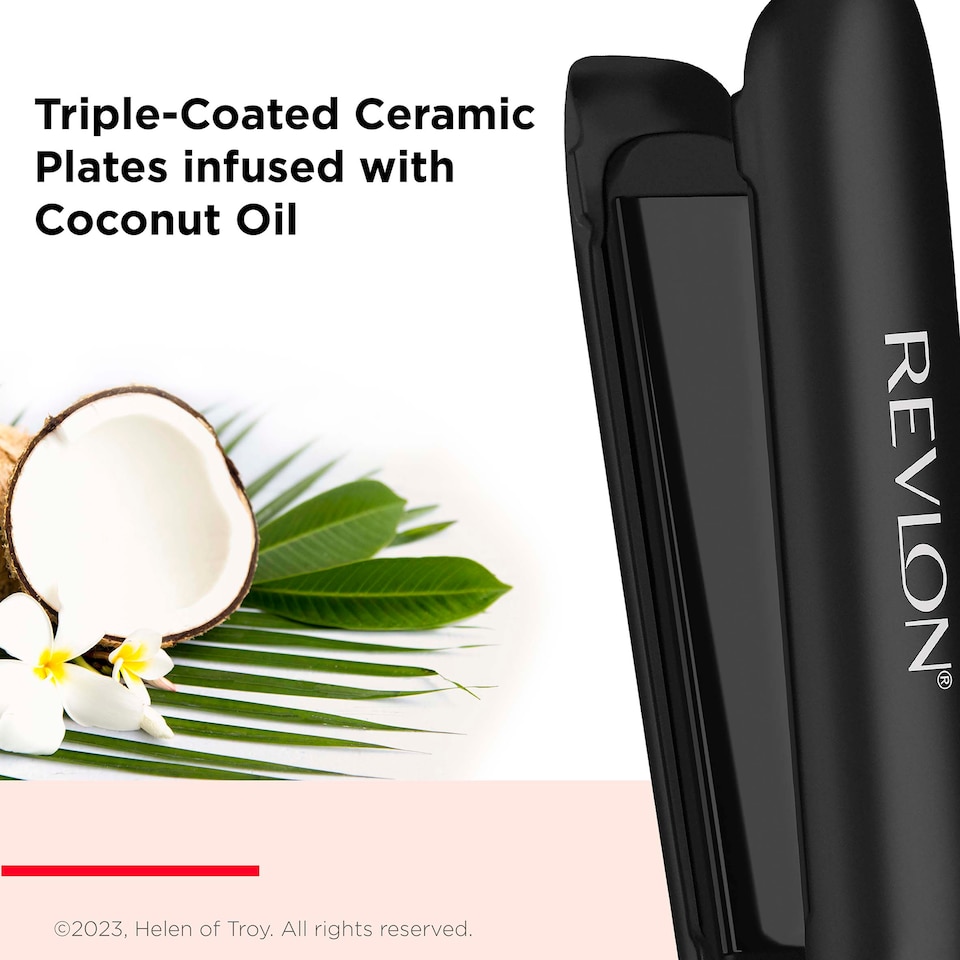 image 1 of Revlon Smoothstay Coconut Oil Infused Straightener