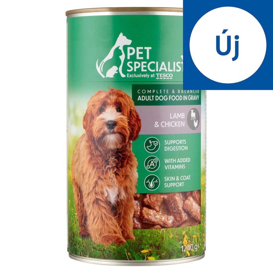 Pet Specialist teljes értékű állateledel felnőtt kutyák számára, falatok báránnyal, csirkével 1240 g