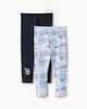 image 2 of F&F Boys 2-Pack Cotton Rich Vehicle Leggings in Multi