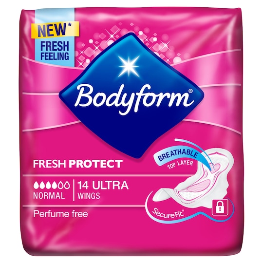 Bodyform Ultra Normal Wing Sanitary Towels 14 Pack Tesco Groceries