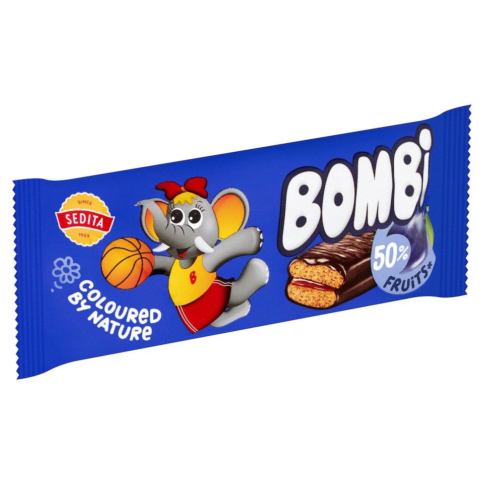 Bombi kakaós bevonómasszába mártott puszedli vegyes gyümölcsös-szilvás töltelékkel 50 g 1. kép