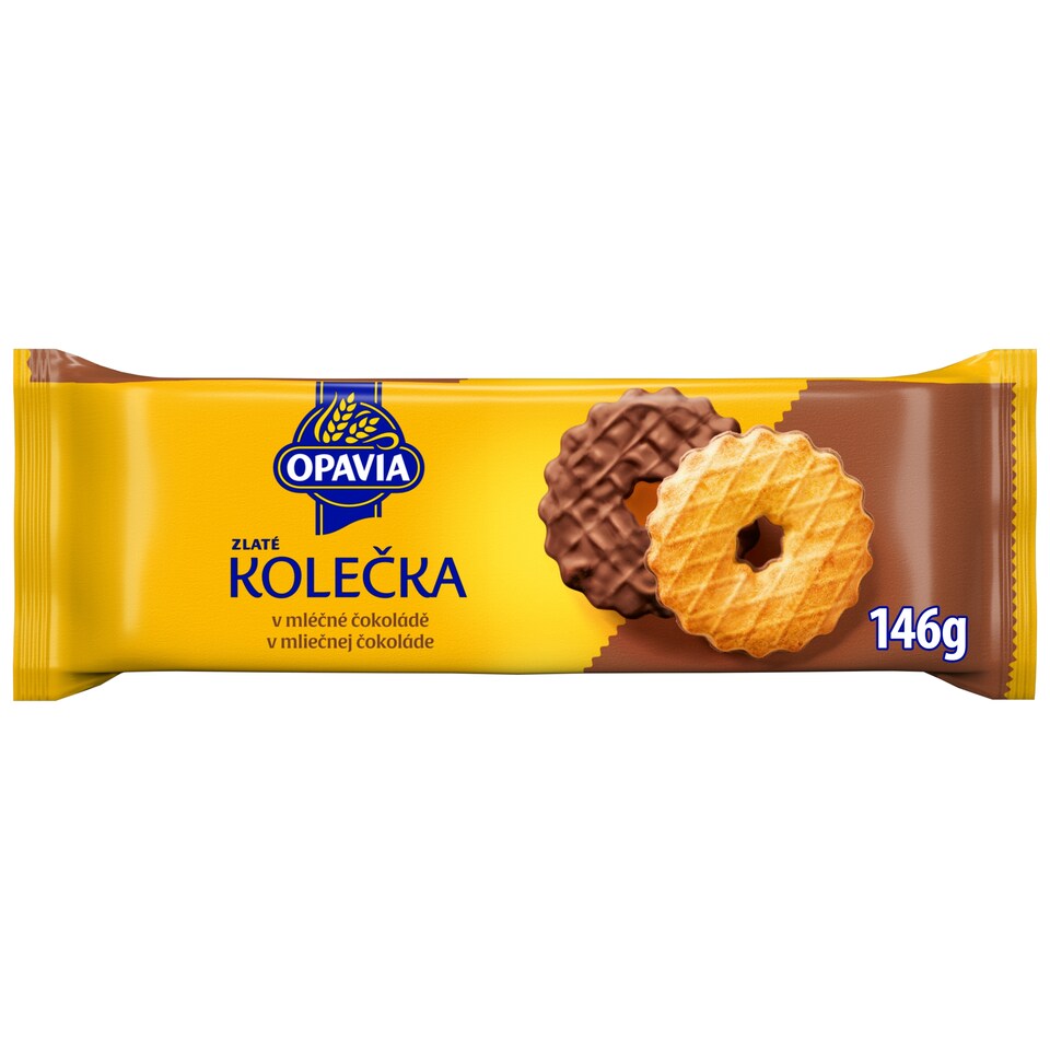 Opavia Zlaté Wheels with Butter Flavour Half-Dipped Biscuits 146 g