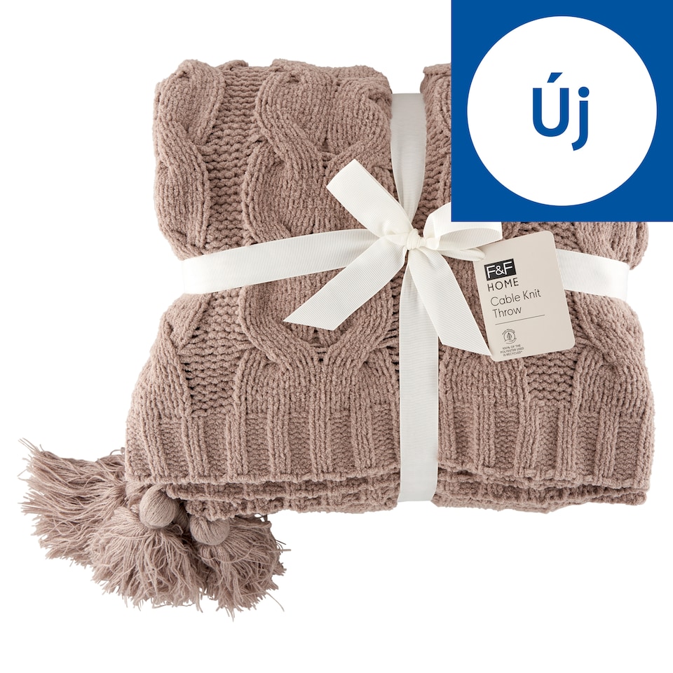 F&F Home Mink Cable Knit takaró 130 x 180 cm