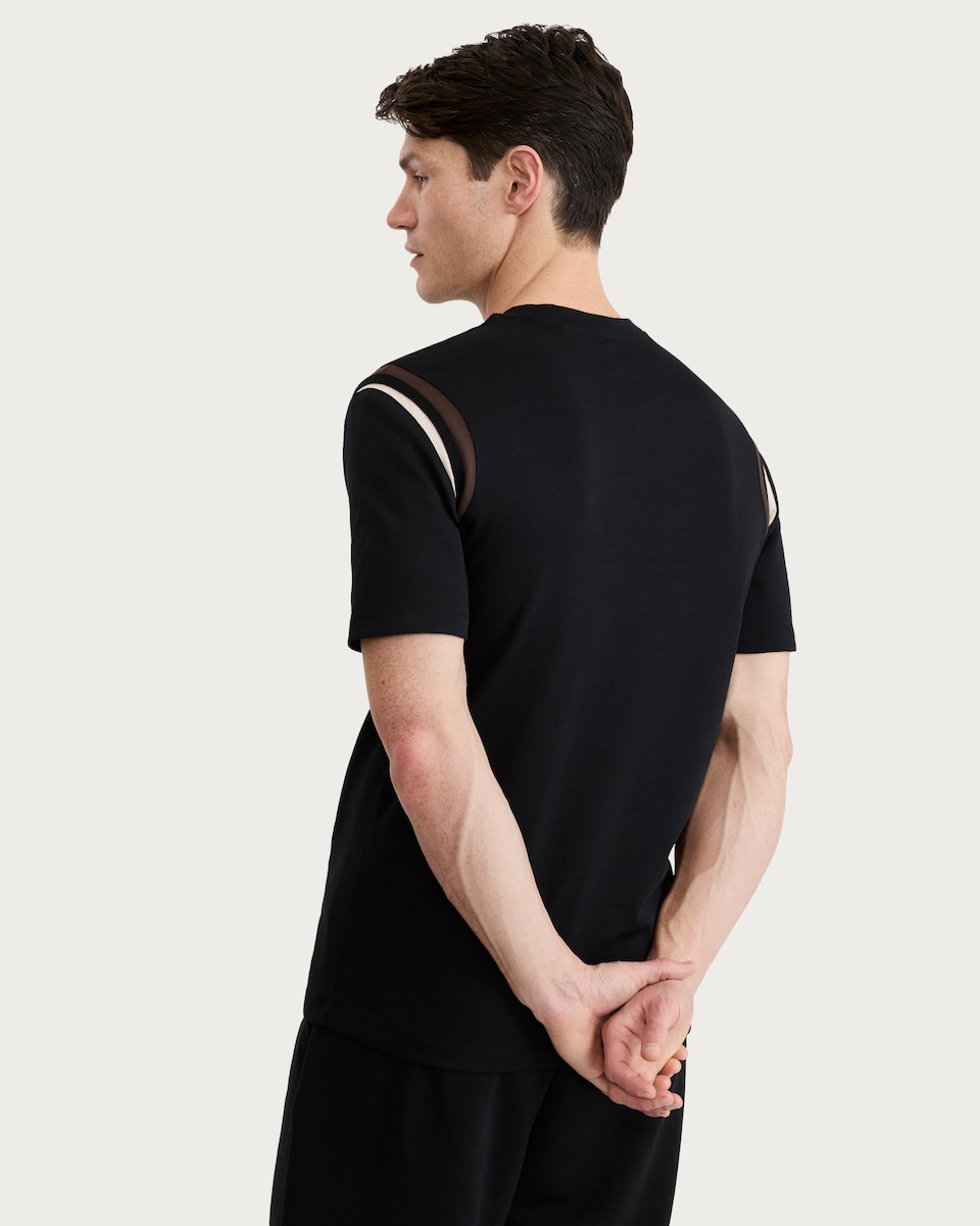 image 1 of F&F Pure Cotton Colour Block Short Sleeved T-Shirt in Black