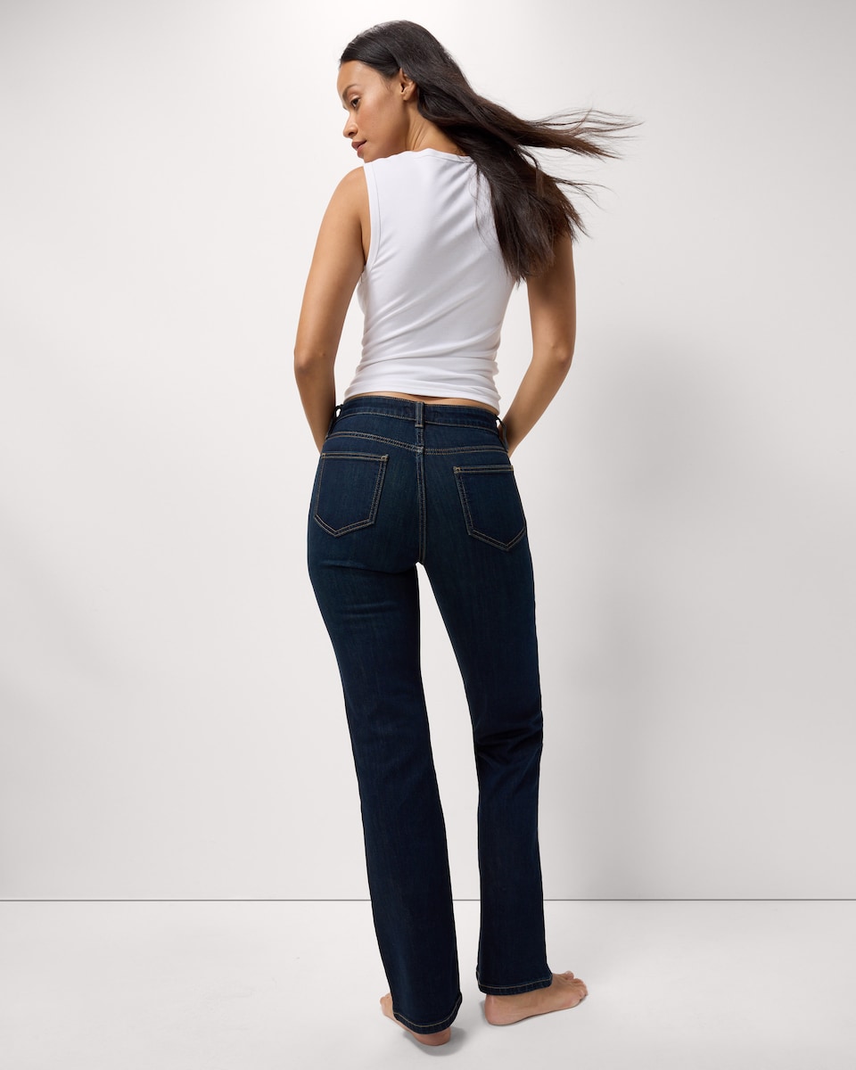 image 1 of F&F Mid Rise Bootcut Jeans in Navy