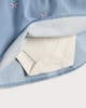 image 3 of F&F Baby 3-Piece Cotton Rich Embroidered Pinafore, Bodysuit and Tight Set in Blue