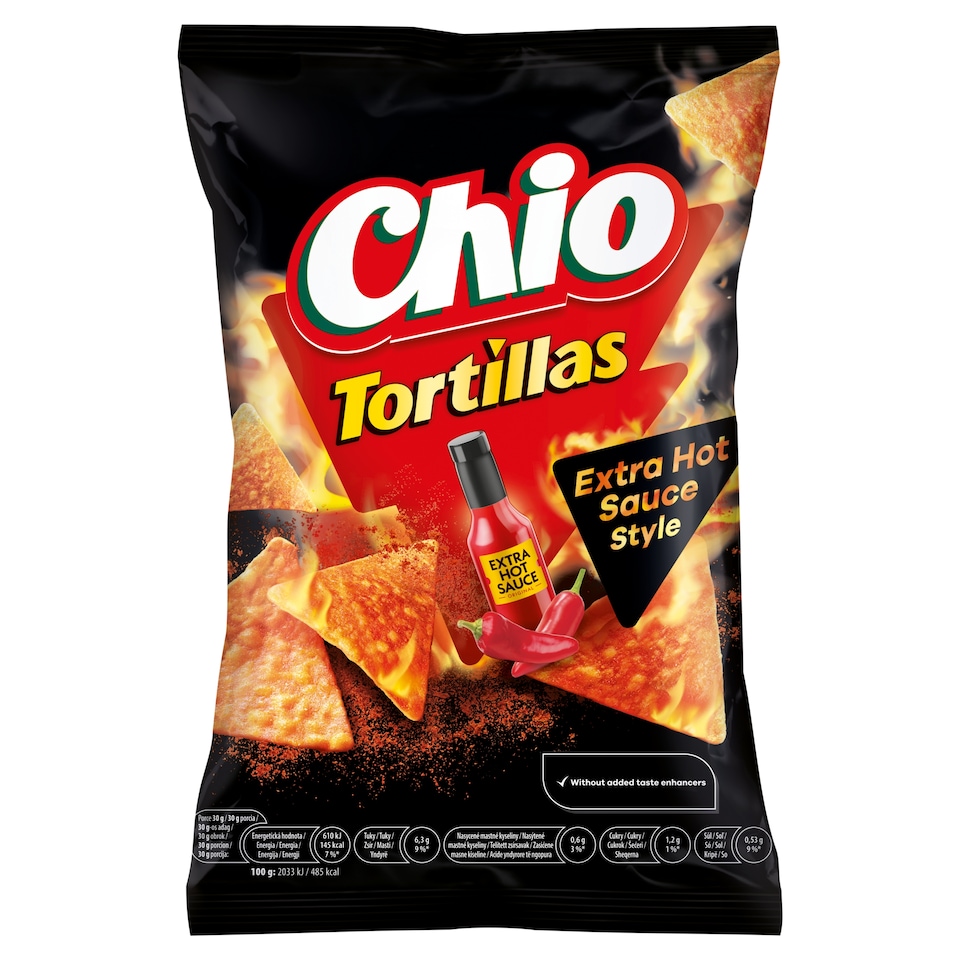 Chio Tortillas Extra Hot Sauce Style 110 g