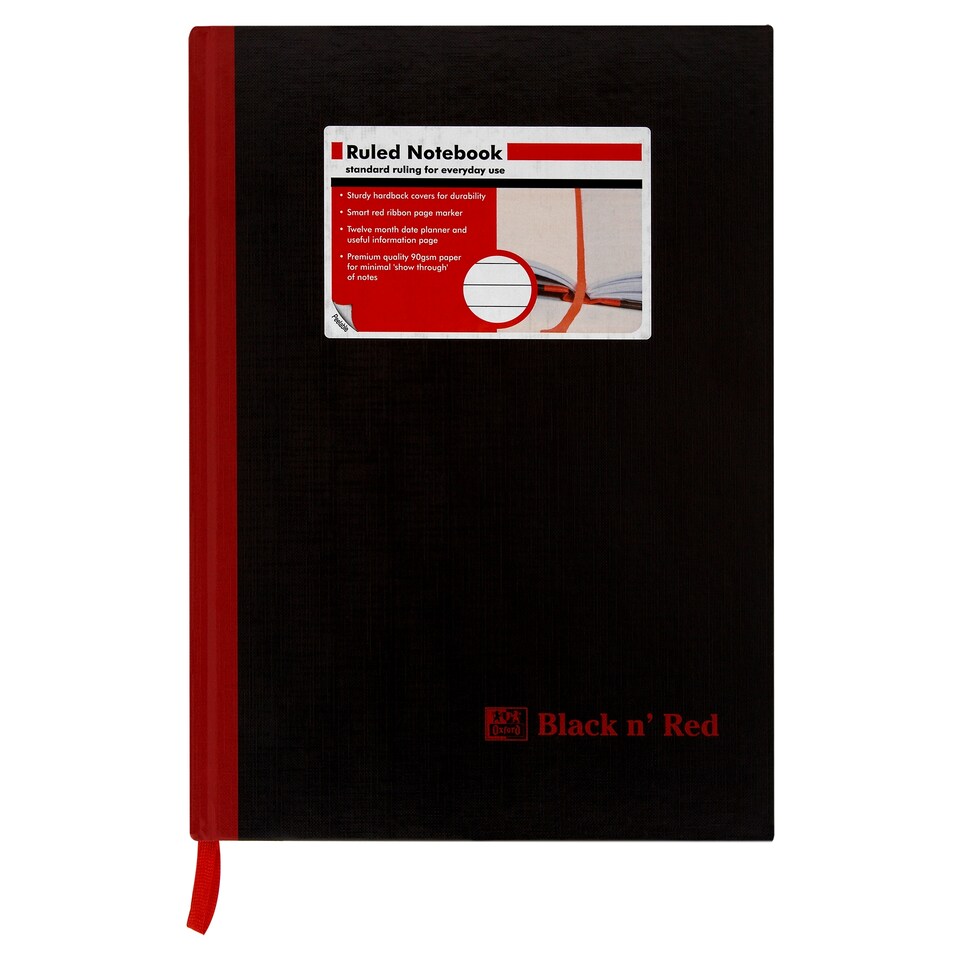 A4 Black And Red Casebound Book 96 Leaf